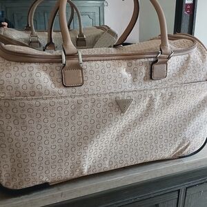 Guess Tan Monogram Travel Bag